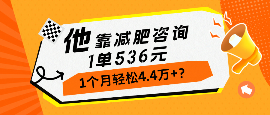 靠它进行减肥资讯，一单可以赚500+