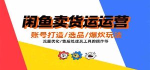 闲鱼卖货运营,账号打造/选品/爆款玩法/流量优化/售后处理及工具实操等-比杰副业资源站