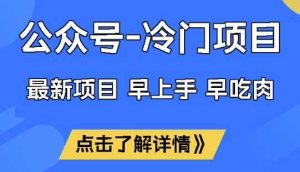 公众号冷门赛道，早上手早吃肉，单月轻松稳定变现1W【揭秘】-比杰副业资源站