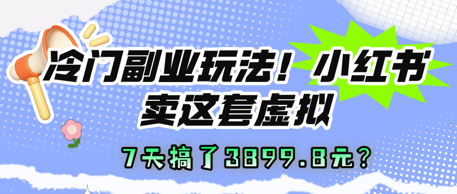小红书虚拟项目，外面能卖到4980的玩法