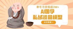 AI国学私域运营模型，单号月变现过W-比杰副业资源站