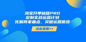 淘宝开单秘籍PRO，定制实战运营计划，化解商家痛点，突破运营瓶颈-比杰副业资源站