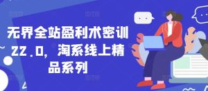 无界全站盈利术密训22.0,淘系线上精品系列-比杰副业资源站