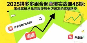 2025拼多多组合起爆实战课46期：系统解析从单品裂变到全店爆发的完整路径-比杰副业资源站