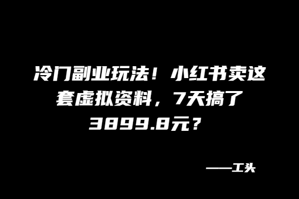 图片[2]-小红书虚拟项目，外面能卖到4980的玩法