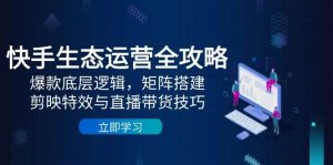 快手生态运营全攻略：爆款底层逻辑，矩阵搭建，剪映特效与直播带货技巧-比杰副业资源站
