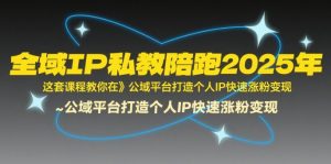 全域IP私教陪跑2025年，这套课程教你在​公域平台打造个人IP快速涨粉变现-比杰副业资源站