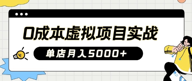 0成本虚拟项目实战手把手教你落地，单店月入5K