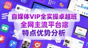 自媒体VIP全实操卓越班,全网主流平台特点优势分析-比杰副业资源站