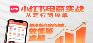 小红书电商实战,从定位到爆单解决新商冷启动难、变现效率低等难题-比杰副业资源站