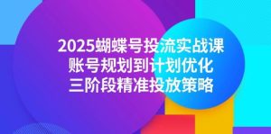 2025蝴蝶号投流实战课，账号规划到计划优化，三阶段精准投放策略-比杰副业资源站