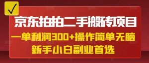 京东拍拍二手搬砖项目，一单纯利润3张，操作简单，小白兼职副业首选-比杰副业资源站