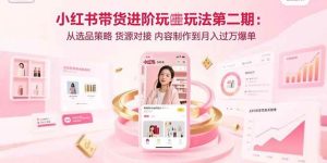 小红书带货进阶玩法第二期：从选品策略 货源对接 内容制作到月入过万爆单-比杰副业资源站