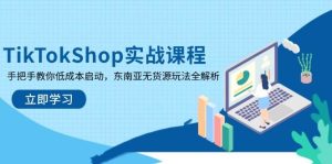 TikTokShop实战课程,手把手教你低成本启动,东南亚无货源玩法全解析-比杰副业资源站