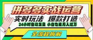 拼多多最新实战运营高投产:长久稳定项目,单店利润一天三位数-比杰副业资源站