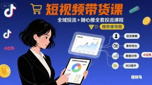 最新短视频带货课,全域投流+随心推全套投流课程+思维导图-比杰副业资源站